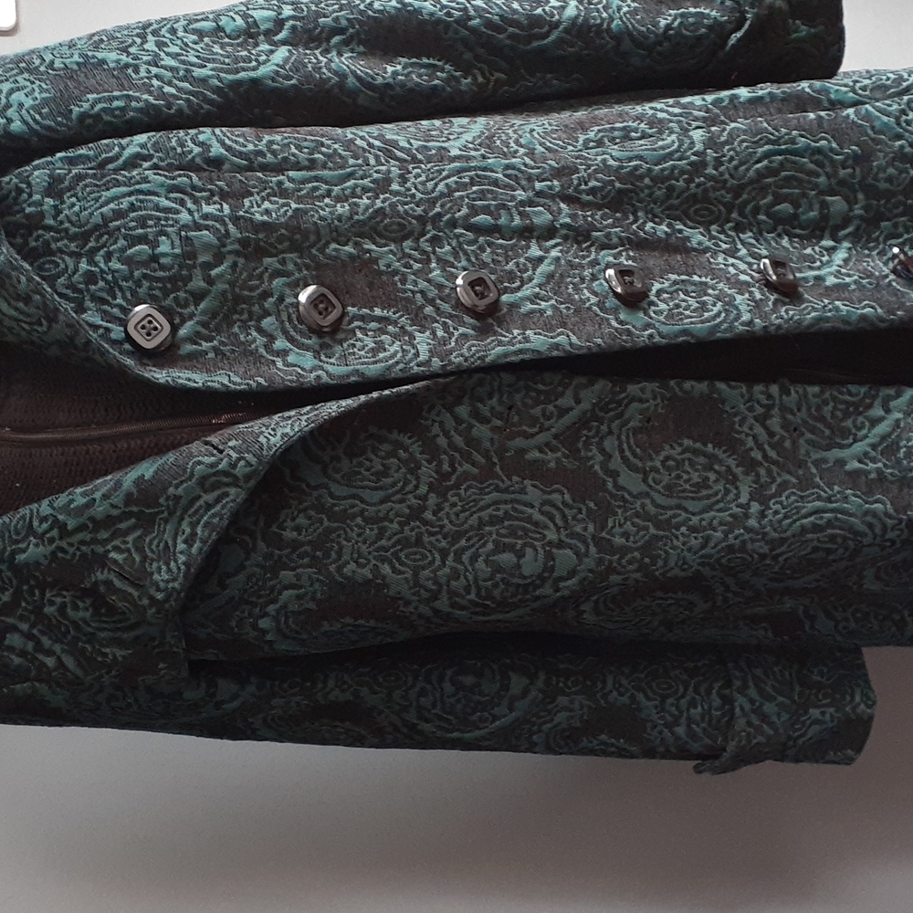 Norm Thompson green black women's coat jacket size 12 - Picture 12 of 16